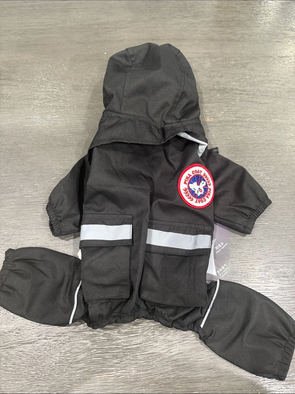 Pack 2 clothing’s dog Waterproof Black Dog Jacket with Reflective Trim and Hood